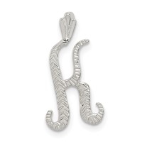 Sterling Silver Polished & Textured Letter K Initial Chain Slide view 1