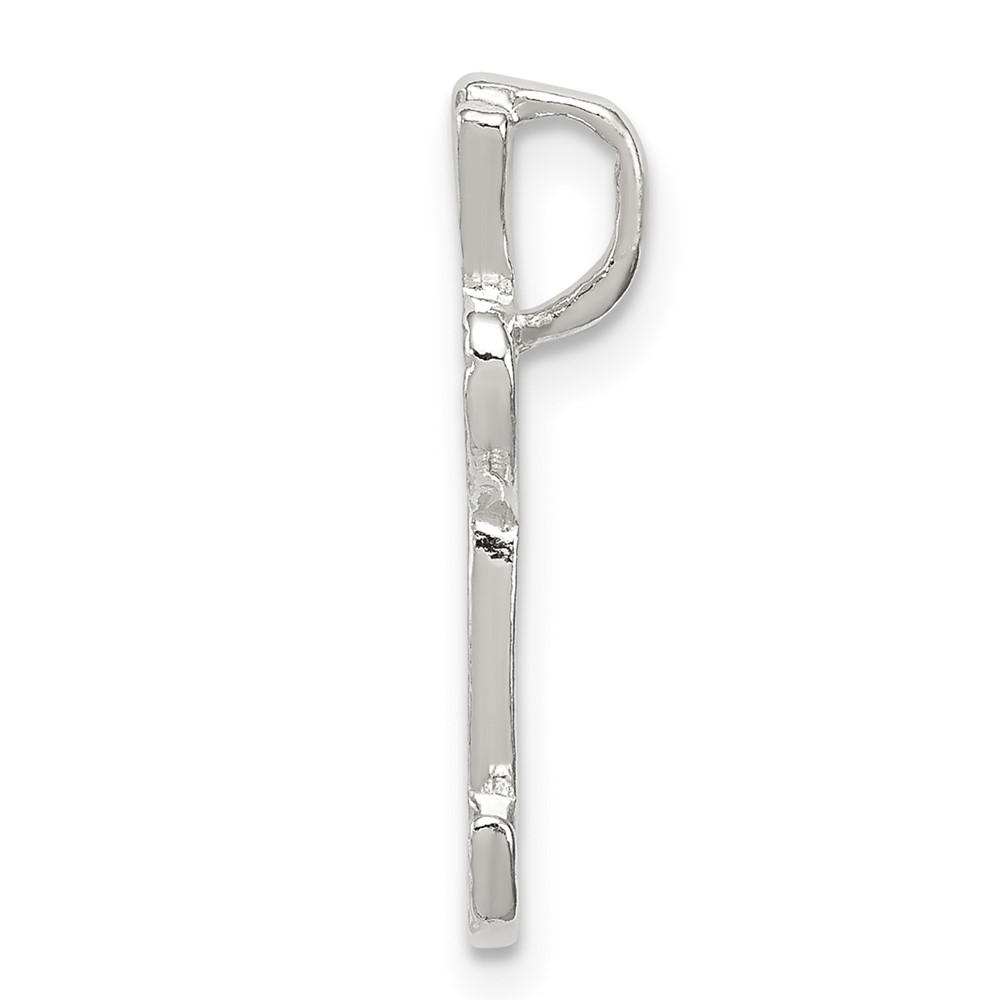Sterling Silver Polished & Textured Letter L Initial Chain Slide (QC8459L)