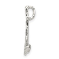 Sterling Silver Polished & Textured Letter M Initial Chain Slide view 2