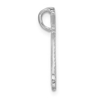 Sterling Silver Polished & Textured Letter N Initial Chain Slide view 2