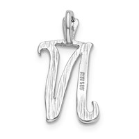 Sterling Silver Polished & Textured Letter N Initial Chain Slide view 3