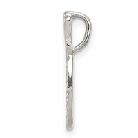 Sterling Silver Polished & Textured Letter O Initial Chain Slide view 2