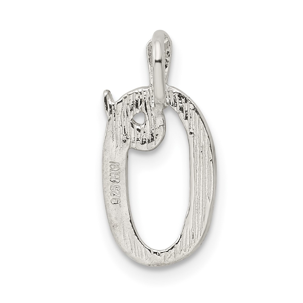 Sterling Silver Polished & Textured Letter O Initial Chain Slide (QC8459O)