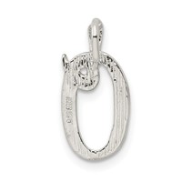 Sterling Silver Polished & Textured Letter O Initial Chain Slide view 3