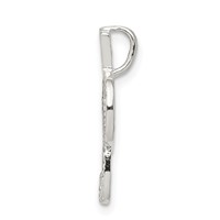 Sterling Silver Polished & Textured Letter P Initial Chain Slide view 2