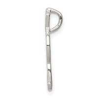 Sterling Silver Polished & Textured Letter R Initial Chain Slide view 2