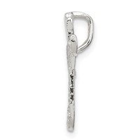 Sterling Silver Polished & Textured Letter T Initial Chain Slide view 2