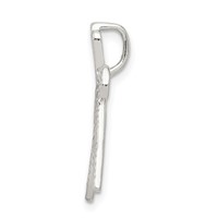 Sterling Silver Polished & Textured Letter W Initial Chain Slide view 2
