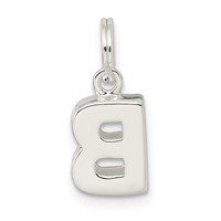 Sterling Silver Letter B Initial Charm view 4