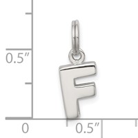 Sterling Silver Letter F Initial Charm view 4
