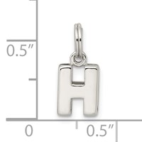 Sterling Silver Letter H Initial Charm view 4