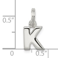 Sterling Silver Letter K Initial Charm view 4