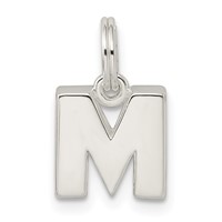 Sterling Silver Letter M Initial Charm view 3