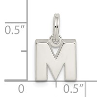 Sterling Silver Letter M Initial Charm view 4
