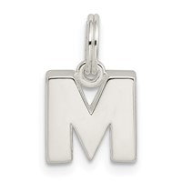 Sterling Silver Letter M Initial Charm view 1