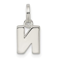 Sterling Silver Letter N Initial Charm view 3