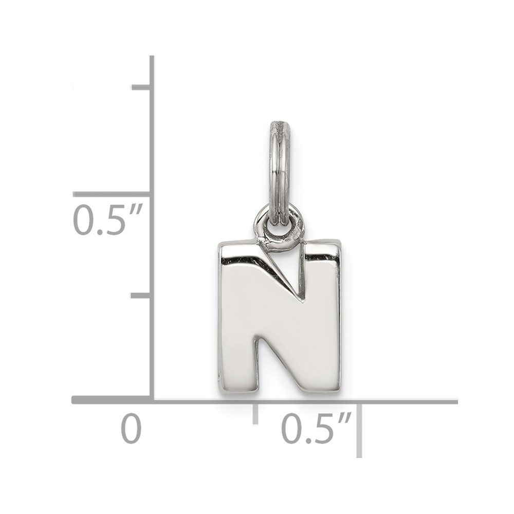 Sterling Silver Letter N Initial Charm (QC8460N)