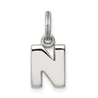 Sterling Silver Letter N Initial Charm view 1