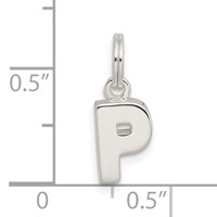 Sterling Silver Letter P Initial Charm view 4