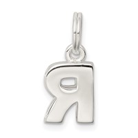 Sterling Silver Letter R Initial Charm view 3