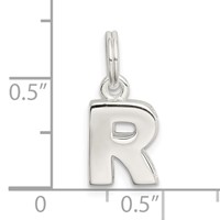 Sterling Silver Letter R Initial Charm view 4