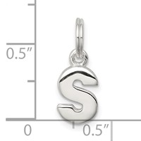 Sterling Silver Letter S Initial Charm view 4