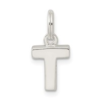 Sterling Silver Letter T Initial Charm view 3