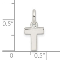 Sterling Silver Letter T Initial Charm view 4