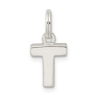 Sterling Silver Letter T Initial Charm view 1