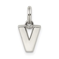 Sterling Silver Letter V Initial Charm view 3