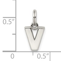 Sterling Silver Letter V Initial Charm view 4