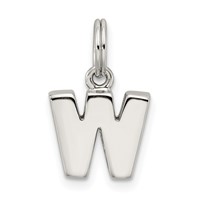 Sterling Silver Letter W Initial Charm view 3