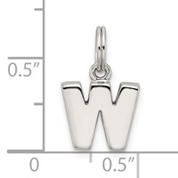 Sterling Silver Letter W Initial Charm view 4