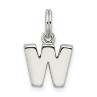 Sterling Silver Letter W Initial Charm view 1