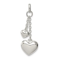 Sterling Silver Polished Puffed Heart Pendant view 3