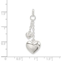 Sterling Silver Polished Puffed Heart Pendant view 4