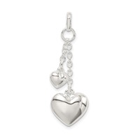 Sterling Silver Polished Puffed Heart Pendant view 1