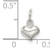 Sterling Silver Polished 6mm Puffed Heart Charm view 4