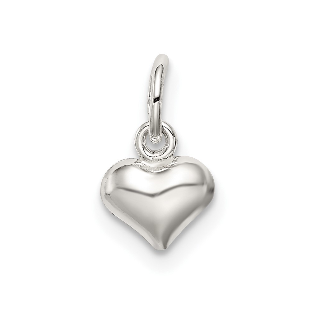 Sterling Silver Polished 6mm Puffed Heart Charm