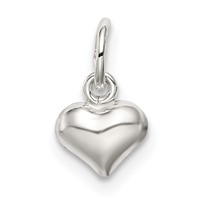 Sterling Silver Polished 6mm Puffed Heart Charm view 1