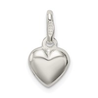Sterling Silver Polished Puff Heart Charm view 3
