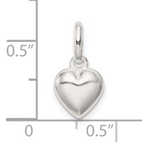 Sterling Silver Polished Puff Heart Charm view 4