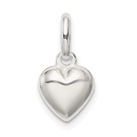 Sterling Silver Polished Puff Heart Charm view 1