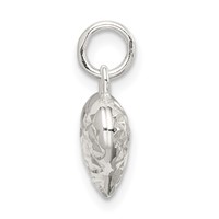 Sterling Silver Polished Diamond-cut Puff Heart Charm view 2