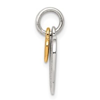 Sterling Silver Gold-plated Textured Love Charm Pendant view 2