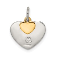 Sterling Silver Gold-plated Textured Love Charm Pendant view 4