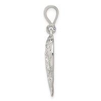 Sterling Silver Polished Diamond-cut Filigree Heart Pendant view 2
