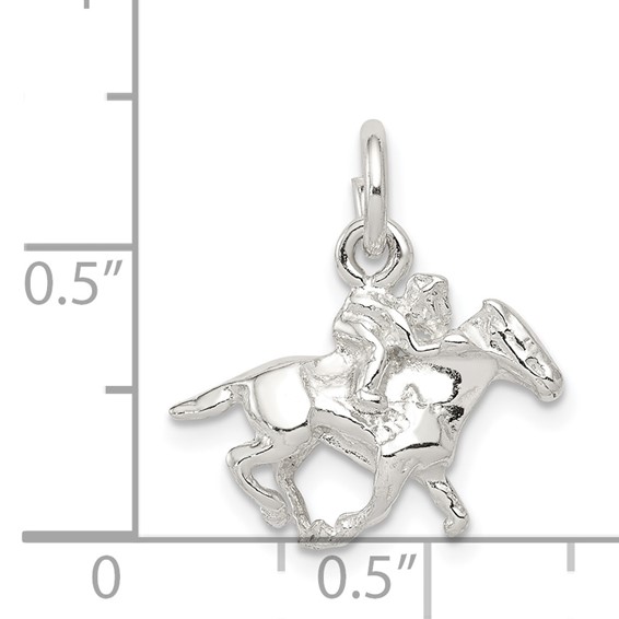 Sterling Silver Horse w/Rider Charm
