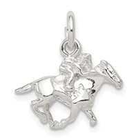 Sterling Silver Horse Charm with Rider view 1