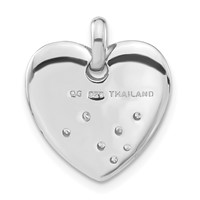 Sterling Silver Polished CZ Heart Pendant view 4